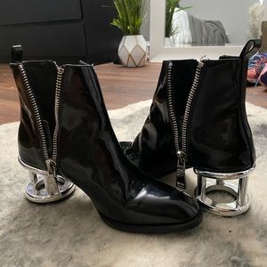 Jeffrey Campbell Patent Leather Boots Hollow Heel